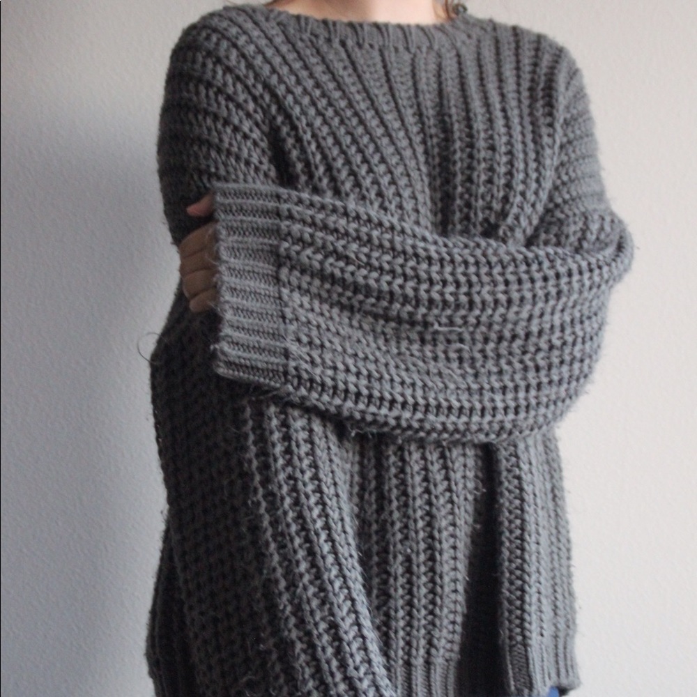 JessaKae Medium Grey Oversized Chunky Sweater